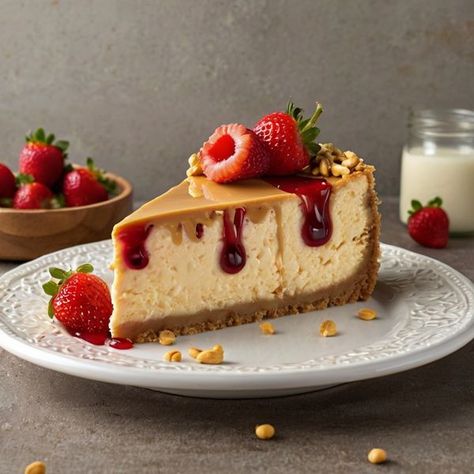 Kitchen Flavorista | Indulge in the nostalgic flavors of peanut butter and jelly, now in a creamy, decadent cheesecake form | Facebook Decadent Cheesecake, Peanut Butter And Jelly, Food Pics, Cheesecake Factory, Food Pictures, Delicious Desserts, Peanut Butter, Jelly, Cheesecake