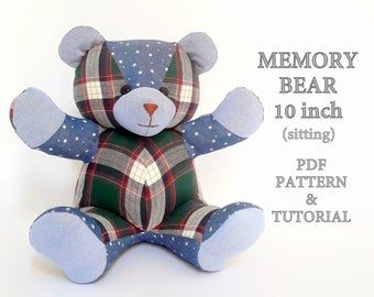 Memory Teddy Bear, Memory Bears Pattern Free, Memory Bear Pattern, Bear Template, Sewing Soft Toys, Teddy Bear Patterns Free, Memory Bears Pattern, Bear Patterns Free, Teddy Bear Sewing Pattern