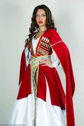 Georgian Traditional Clothing, Georgian Clothes, Georgian Clothing, Georgian Dress, Slavic Clothing, Modern Costumes, National Clothes, National Dress, Russian Fashion