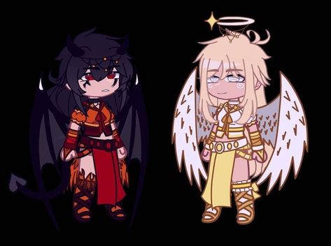 Gacha Club Angel And Demon Outfits, Angel Gacha Club Outfits, Gacha Angel Outfit, Gacha Angel, Devil And Angel, Gacha Characters, Gacha Outfit, Angel Outfit, Ange Demon