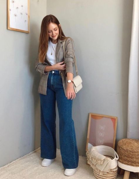 Gen Z Office, Gen Z Office Outfit, Genz Outfits, Gen Z Fashion, Business Casual Jeans, Blouse Outfit Casual, Office Outfit, Formal Outfits, Fall Fits