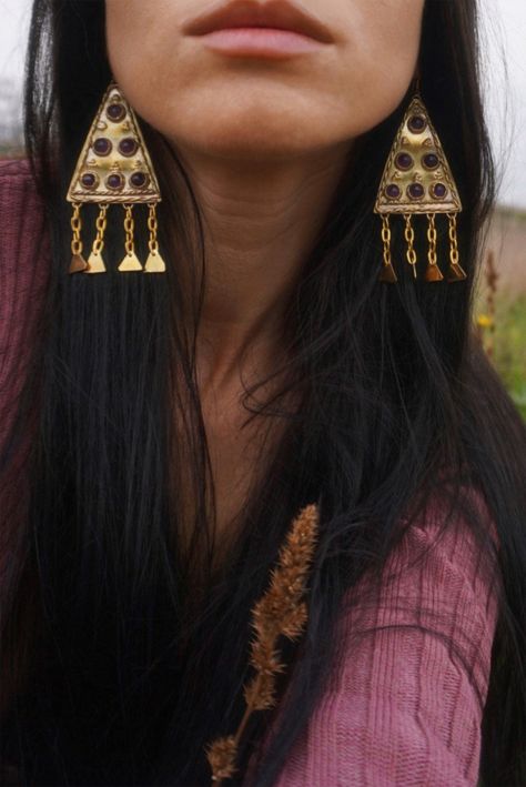 Zerynthia Earrings, Black Sea Jewelry, Sarmatian, Silk Road,thracian Ancient Adornments, Steppes, Ethnic, Traditional, Goddess, Accessories - Etsy UK Persian Jewelry Aesthetic, Middle Eastern Earrings, Babylonian Jewelry, Romani Jewelry, Etnic Jewerly, Prehistoric Jewelry, Wocky Slush, Goddess Accessories, Ancient Earrings