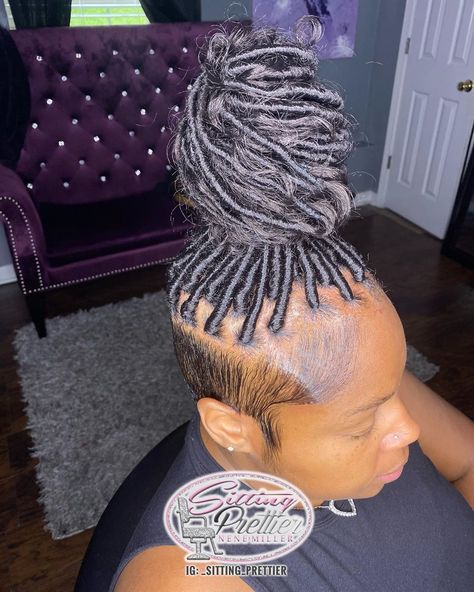 Soft Locs With Shaved Sides, Faux Locs Shaved Sides And Back, Faux Locs Shaved Sides, Locs Shaved Sides, Locs With Shaved Sides, Scalp Braids, Shaved Side, Braids With Shaved Sides, Shaved Side Hairstyles