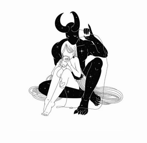 Dark Art Drawings, Demon Art, Angel And Devil, Scary Art, Beautiful Dark Art, Romantic Art, Cool Art Drawings, Line Art Drawings, Art Drawings Sketches