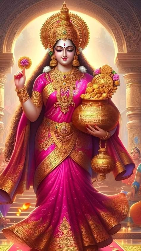 Maa Lakshmi, Maa Durga Photo, Divine Art, Vishnu Wallpapers, Surya Namaskar, Indian Art Gallery, Shiva Parvati Images, Hanuman Pics, Lord Shiva Statue