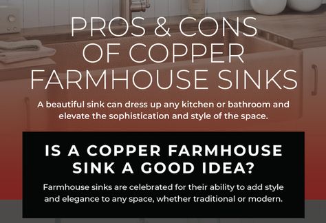 pros and cons of copper farmhouse sinks White Uppers Grey Lowers, Modern Copper Kitchen, Kitchen Farmhouse Sink, Double Farmhouse Sink, Copper Kitchen Sink Farmhouse, Copper Farmhouse Sink, Stainless Steel Farmhouse Sink, White Concrete Countertops, Porcelain Sinks