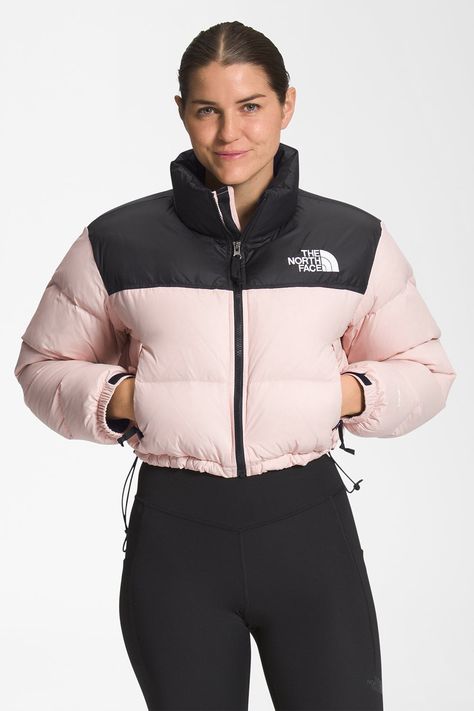 North Face Nuptse Short Jacket, The North Face Nuptse 1996, Northface Nuptse, Nuptse Short Jacket, 1996 Nuptse Jacket, Pink Puffer Jacket, Ladies Short Jackets, North Face Nuptse, Cropped Puffer Jacket