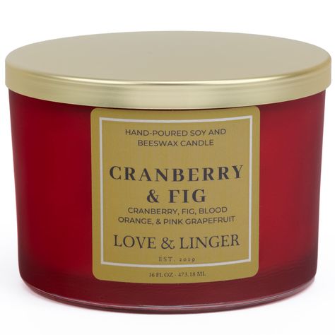 PRICES MAY VARY. Unique Scent: Cranberry & Fig is one of our seasonal scents; featuring a holiday blend of cranberry, fig, blood orange and pink grapefruit scents Maximum Fragrance: Our products contain the maximum amount of premium essential oils and fragrance oils to produce aromatic and highly scented candles. Our large, 16 oz, 3 wick candles will fill large bedrooms with exquisite scents The Perfect Gift for Him or Her: Elegantly packaged, your candle will arrive wrapped in a Love & Linger b Fig Candle, Candle Luxury, Candles Christmas, Large Bedrooms, Wick Candles, Holiday Candles, Large Jar, 3 Wick Candles, Fall Candles