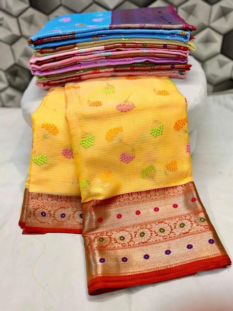 Banarasi Kota Chex minakari with embroidery silk saree, an elegant Saree for Women in the USA, UK, Canada, Australia and all over the world. Banarasi Sari, Saree Georgette, Saree For Women, Elegant Saree, Festival Wear, Silk Saree, All Over The World, Silk Sarees, Party Wear