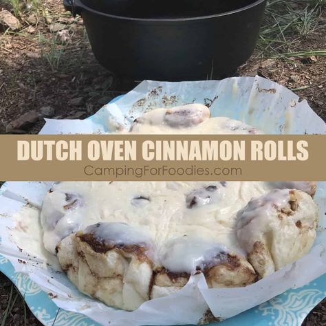 97+ Easy Dutch Oven Camping Recipes (BEST Delicious Meals For Campfire Cooking) Dutch Oven Cinnamon Rolls, Dutch Oven Breakfast, Bake Dinner, Camp Recipes, Breakfast Desserts, Rolls Easy, Dutch Oven Camping, Fun Breakfast, Camp Food