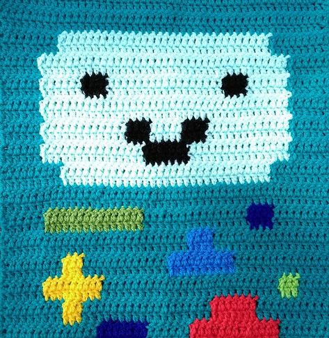 Ravelry: LindaDavie's Adventure Time - BMO Adventure Time Crochet Pattern, Bmo Crochet, Adventure Time Crochet, Crocheted Stuff, Pencil Case Pouch, Graph Crochet, Crochet Pattern Amigurumi, Crochet Gloves, Crochet Square