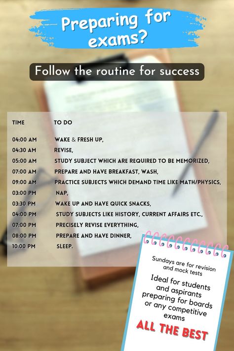 A rough idea how one should be schedule his/her daily routine while preparing for exams. Ideal for times when one doesn't have any enagagements over a long period. Routine For Exam Preparation, Schedule For Exam Preparation, Period Schedule, Study Timetable Template, Preparing For Exams, Study Websites, Study Timetable, Timetable Template, Daily Routine Schedule