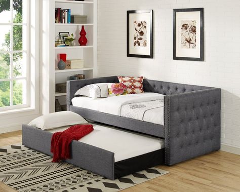 Clark Daybed with Trundle Full Sized Daybed, Upholstered Day Bed, Day Bed Frame, Upholstered Sofa Bed, Full Size Daybed, Sofa Bed Frame, Twin Daybed With Trundle, Daybed With Drawers, Modern Daybed