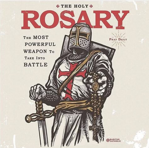 Beautiful graphic from @barituscatholic #rosary #catholic #chadcatholicism #mary #deusvult #weaponforourtimes Rosary Poster, Biblical Illustrations, Angelic Art, Catholic Tattoos, Pray The Rosary, Catholic Wallpaper, Crusader Knight, Praying The Rosary, Holy Rosary