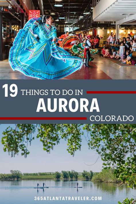 Aurora, Colorado, near Denver, is known for its artistic culture, abundance of outdoor activities, and its relaxing and friendly mountain vibe that you’ve come to expect in a vacation to Colorado.  In Aurora, you'll find plenty of open space, more than 100 miles of hiking trails, and lots of fun water activities in the summer months. Here are 19 things to do in Aurora CO that you can't miss! Fun Water Activities, Colorado Activities, Vail Ski Resort, Denver Travel, Road Trip To Colorado, Aurora Colorado, Colorado Living, Colorado Summer, Colorado Adventures