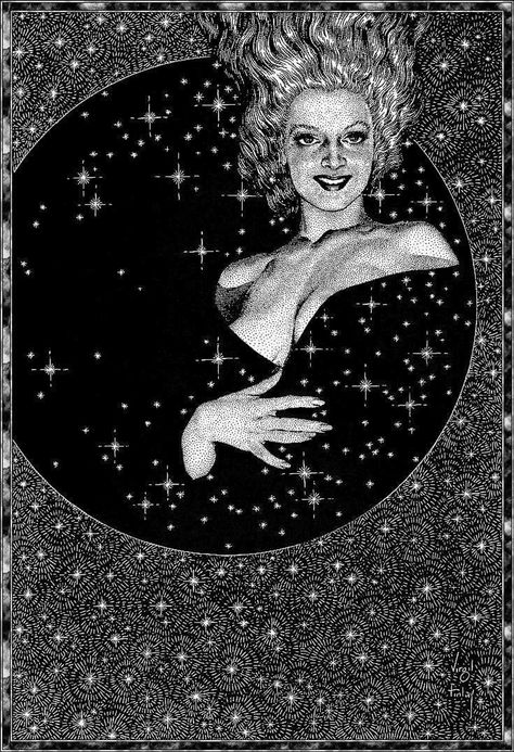 Virgil Finlay Women of Fantasy and Science Fiction Art 40 | Etsy Scratchboard Artists, Virgil Finlay, Arte Pulp, Moon Pool, Arte Zombie, Art Trading Cards, Pulp Magazine, Pulp Art, Science Fiction Art