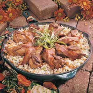 Spinach Cooked, Quail Recipes, Quails, Texas Food, Game Recipes, Wild Game Recipes, One Skillet, Rice Ingredients, Game Birds