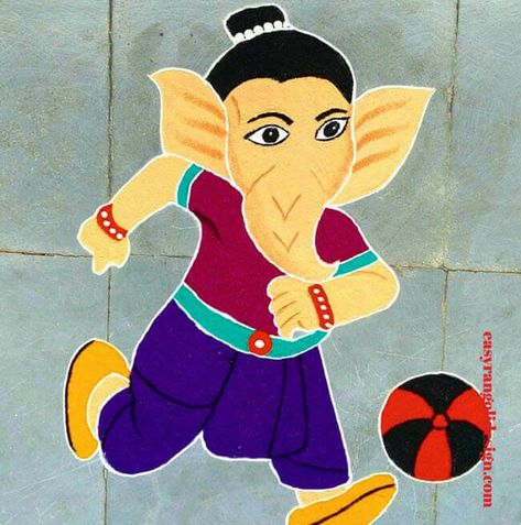 100 Latest Rangoli Designs (Rangoli Ideas) - February 2020 Hanuman Rangoli, Rangoli Designs For Ganesh Chaturthi, Rangoli For Diwali Easy, Ganesha Rangoli Design, Latest Rangoli Designs Images, Bal Ganesha, Latest Rangoli Designs, Easy Diwali Rangoli, Rangoli Designs For Diwali