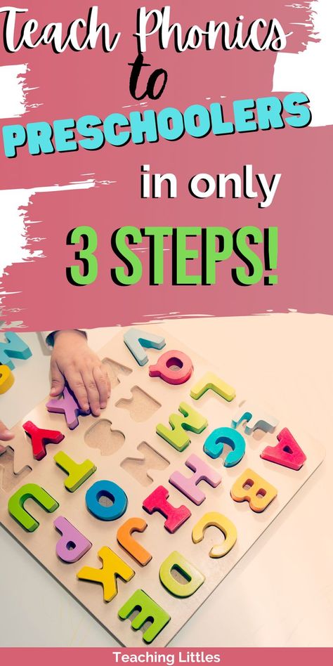 Steps To Teaching Reading, Learn To Read Preschool, Teach Phonics Preschool, Phonics Crafts Preschool, How To Teach Letters To Preschoolers, Teaching Toddler To Read, Teaching Letter Sounds Preschool, Prek Phonics Activities, How To Teach Phonics To Preschoolers