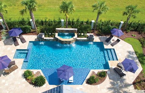 geometric-inground-pool-10 Inground Pool Hardscapes, Pools For Large Backyards, Pool Sizes And Shapes, T Shaped Pool, Pool Shapes Layout, Inground Pools On A Budget, Geometric Pool Designs With Spa, Pool Sizes Inground, Pool Landscaping Ideas Inground