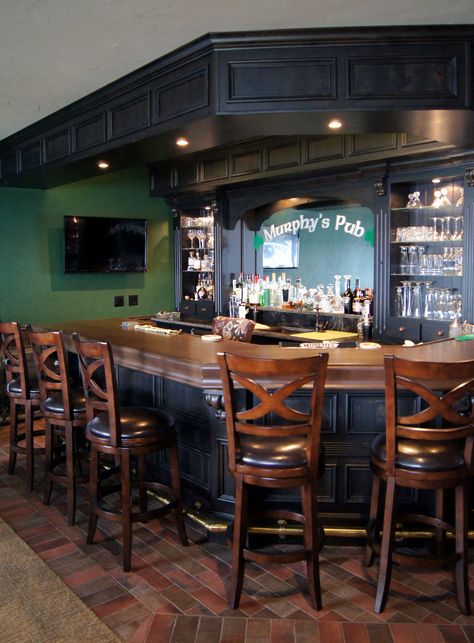 Basement Irish Pub Ideas, Irish Bar Decor, Irish Pub Style Basement Bar, Irish Pub Home Bar, English Pub Home Bar, Irish Pub Bar Design, Irish Bar Ideas Pub Design, Basement Pub Ideas, Pub Style Basement