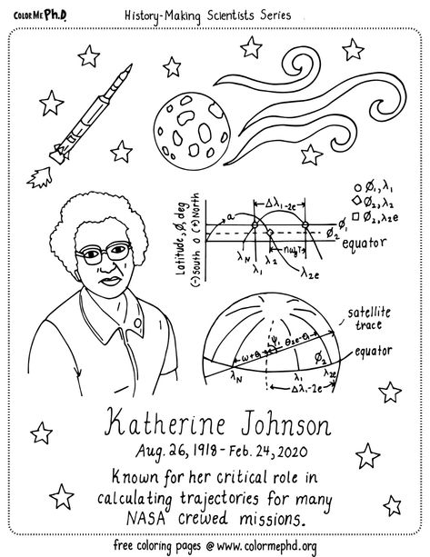 Katherine Johnson Bulletin Board, Katherine Johnson Activities For Kids, Women’s History Month Crafts, Womens History Month Activities, Women History Month Activities, History Printables, Women History, Science Technology Engineering Math, History Worksheets