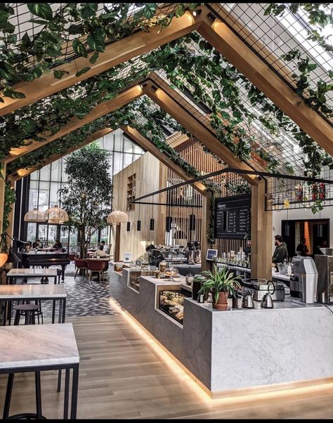 Wood Plants, Outdoor Restaurant Patio, Restaurant Bar Design, Farm Restaurant, Outdoor Restaurant Design, Bakery Design Interior, Terrace Restaurant, Coffee Shop Interior Design, Cafe Shop Design