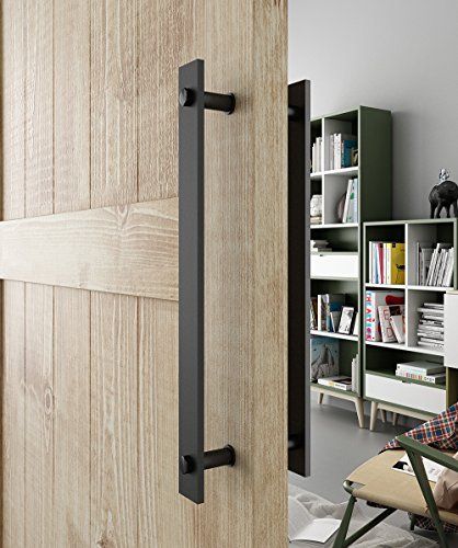 Black Barn Door, Black Door Hardware, Barn Door Handle, Chamfered Edge, Cabinet Door Hardware, Gate Handles, Black Door Handles, Barn Door Handles, Glass Barn Doors