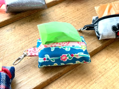 Poop Bag Holder Diy, Dog Poop Bag Holder Diy, Sewing Projects For Dogs, Lorrie Nunemaker, Dog Poo Bag Holder, Bag Holder Pattern, Dispenser Diy, Dog Sewing, Dog Waste Bag Dispenser