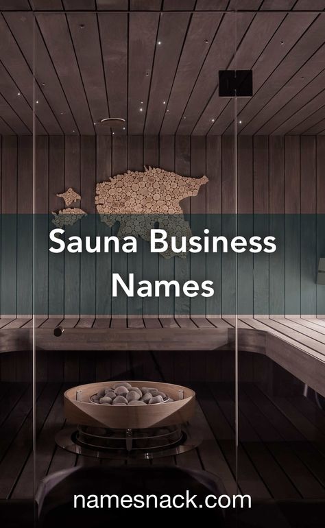 Sauna Business Ideas, Spa Names Ideas, Sauna Business, Sauna Quotes, Mobile Sauna, Float Spa, Free Logos, Catchy Names, Name Boards