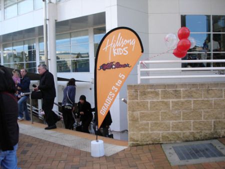 could use flag signs outside on Sundays (Yes, it's Hillsong, but I haven't found many interior pics ... David needs to go!) :) Hillsong Kids, Supermarket Advertising, People In The City, Hillsong Church, Store Signage, We Were There, Kids Ministry, Ministry Ideas, Flag Signs