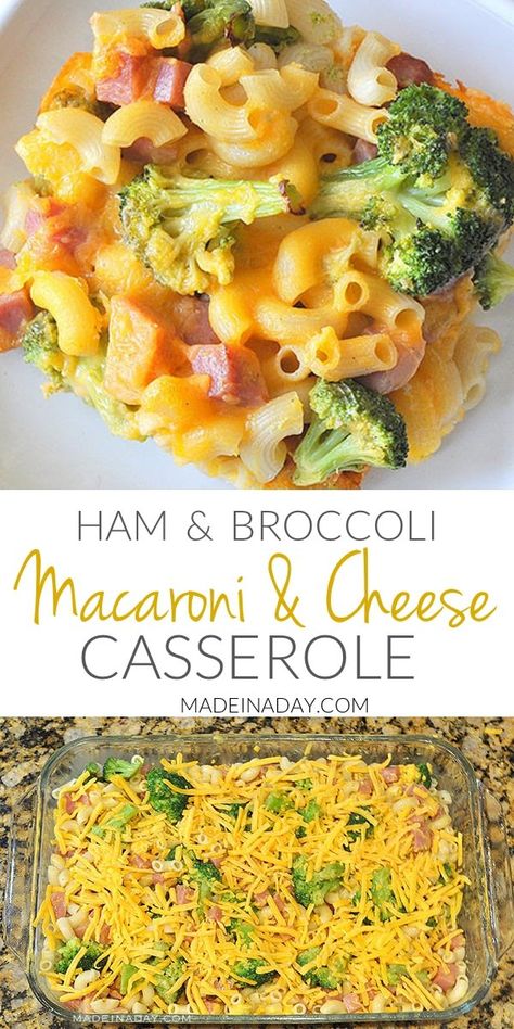 Macaroni Broccoli, Mac Cheese Casserole, Leftover Ham Recipes Crockpot, Ham Recipes Healthy, Ham Mac And Cheese, Casserole Pasta, Ham And Cheese Casserole, Ham Broccoli, Macaroni And Cheese Casserole