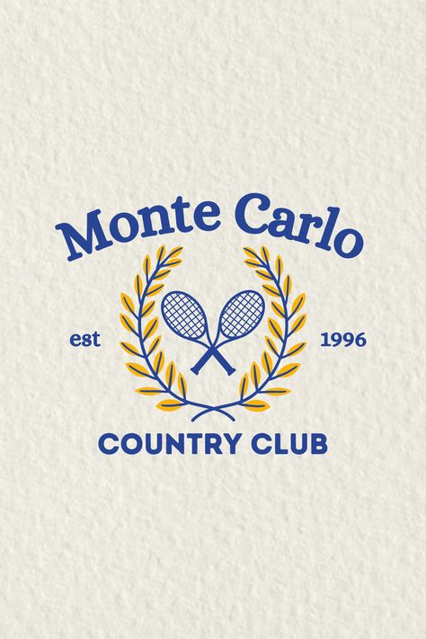 Vintage Athletic Club Logo, Golf Vintage Aesthetic, Vintage Tennis Club Logo, Vintage Tennis Club Aesthetic, Old Money Graphic Tee, Vintage Clothing Branding, Old Money Aesthetic Design, Old Money Country Club Aesthetic, Vintage Logos Aesthetic