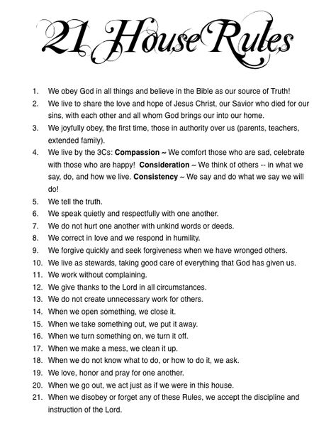 Family Rules And Consequences For Teenagers, Christian House Rules, Roommate House Rules, House Rules For Teenagers, House Rules For Roommates, Consequences Chart, Roommate Rules, Roommate Agreement, Home Rules