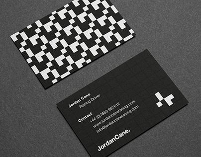 Jordan Cane Race Car Driver - Identity Design - Logomark, Mark, Logo, Racing, Race, Chequered Flag, Finish Flag, Square, Squares, Minimal, Clean, Black & White, Helvetica Neue Jony Ive, Chequered Flag, Race Car Driver, Timeless Brand, Square Logo, Car Driver, Identity Design Logo, Business Card Branding, Flag Logo