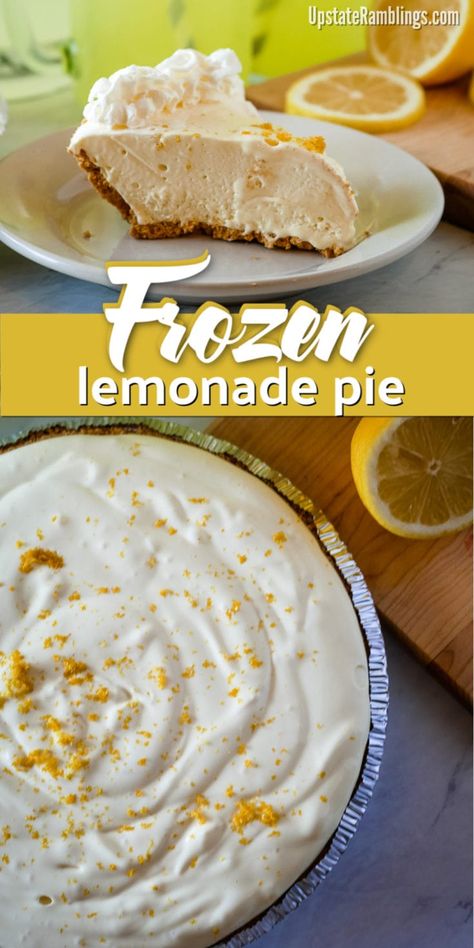 Frozen Lemonade Pie, Lemonade Pie, Lemonade Concentrate, Lemon Health Benefits, Lemon Benefits, Frozen Lemonade, Easy No Bake, Bake Dessert, Lemonade Recipes