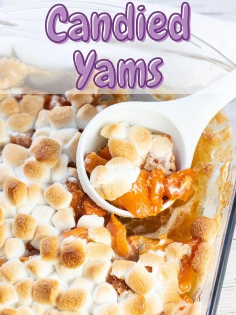 Candied Yams Easy, Canned Sweet Potato Recipes, Candied Yams With Marshmallows, Yams With Marshmallows, Sweet Potatoes With Marshmallows, Canned Yams, Sweet Potato Dishes, Candied Yams, Canning Sweet Potatoes