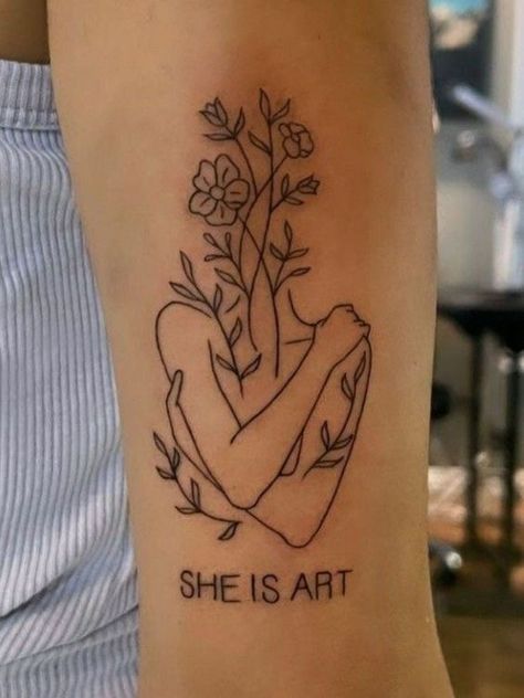 Beginning Sleeve Tattoo Women, Tattoo Earrings, Empowerment Tattoo, Love Tattoo Ideas, Delicate Tattoos For Women, Maching Tattoos, Full Hand Tattoo, Strong Tattoos, Small Girly Tattoos