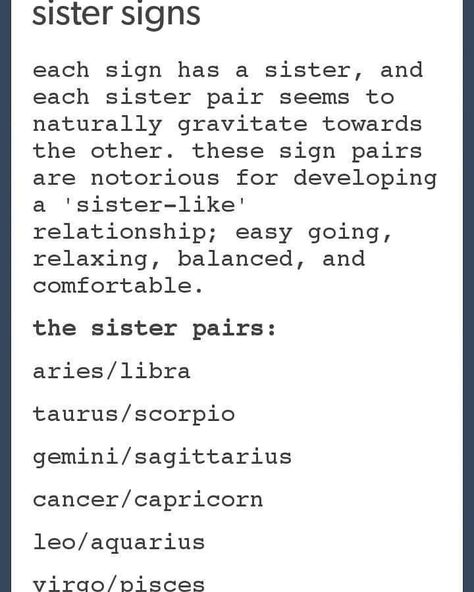 Sister Signs Zodiac, Sister Signs, Positive Personality Traits, Ascendant Sign, Sister Sign, Capricorn Leo, Gemini And Sagittarius, Libra And Taurus, Leo And Aquarius