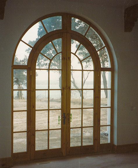 Arched French Door 9' x 12' Applied Muntins — H. Hirschmann LTD Architectural Windows & Doors Arched French Doors Interior, Spanish Hotel, Arch Board, Arched French Doors, Church Entrance, Single Entry Doors, Double Door Entrance, Main Doors, New House Exterior