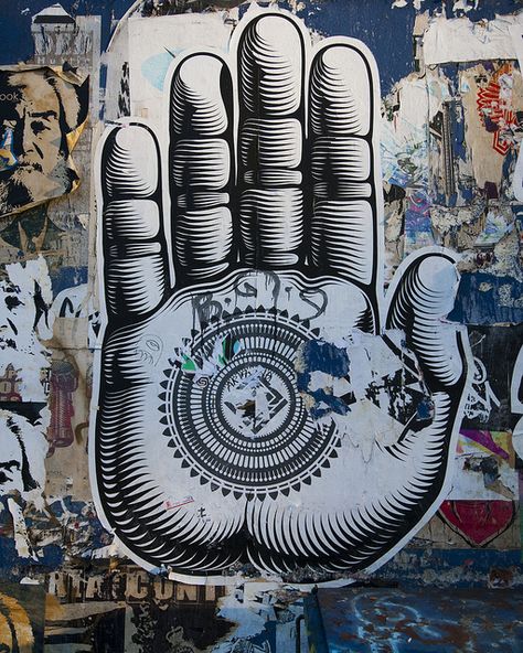 Buddha Palm Paste-Up, CRYPTIK by johnwilliamsphd, Buddha Palm, Art District, Gcse Art, Arts District, Street Art Graffiti, Street Artists, Spiritual Art, Graffiti Art, Urban Art