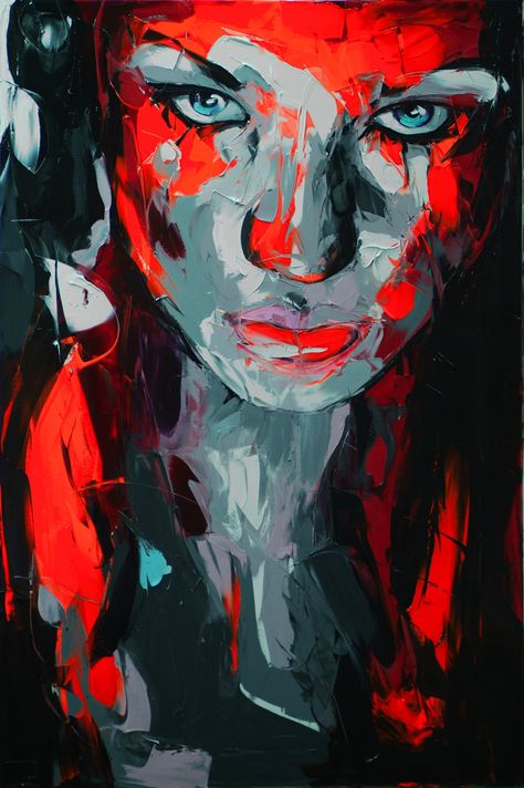 noir et blanc by NIELLY FRANCOISE, via Behance Francoise Nielly, Françoise Nielly, Face Oil Painting, Art Pop, Abstract Portrait, Pics Art, Face Art, Portrait Art, Traditional Art