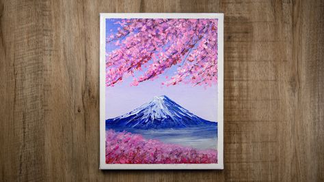 Art Tutorial For Beginners, Acrylic Painting Easy, Monte Fuji, Painting Easy, Art Daily, Easy Art, Acrylic Painting Techniques, Oil Pastels, Mount Fuji