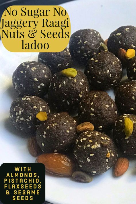 Looking for sone healthy snacking options? 😇This ladoo is perfect blend of Millets, Dates, Nuts & seeds. No extra Sugar/Jaggery is used in the recipe. Who wants the recipe? Has Flax seeds, Sesame seeds, Almonds & Pistachios along with Raagi flour. You can easily customise it as needed. ✅ 😍Healthy snacking which satisfies your daily nutritional needs. Ladoo Recipe, Healthy Snacking, Dry Snacks, Flax Seeds, Nuts & Seeds, Food O, Dry Fruits, Snacks Recipes, No Sugar