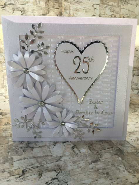 Silver Wedding Anniversary Cards, 25th Anniversary Cards Handmade, 25th Wedding Anniversary Cards, 50th Wedding Anniversary Cards, Stampin Up Sympathy Cards, 50th Anniversary Cards, Happy 25th Anniversary, Anniversary Cards Handmade, Wedding Day Cards