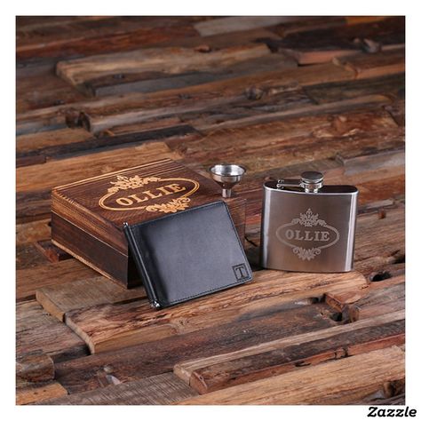 Groomsmen Gifts Flask, Whiskey Flask, Groomsmen Gift Set, Groomsmen Gift Box, Wood Gift Box, Flask Gift, Engraved Wallet, Mens Travel, Men's Wallet