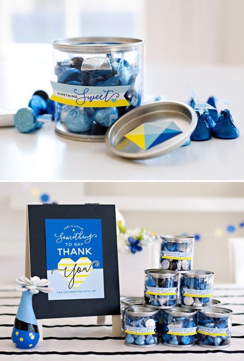 Something Blue Bridal Shower Ideas, Blue Bridal Shower Favors, Blue Bridal Shower Themes, Bridal Shower Tablescape, Boxes Printable, Midnight Blue Wedding, Blue Wedding Favors, Something Blue Bridal, Blue Bridal Shower