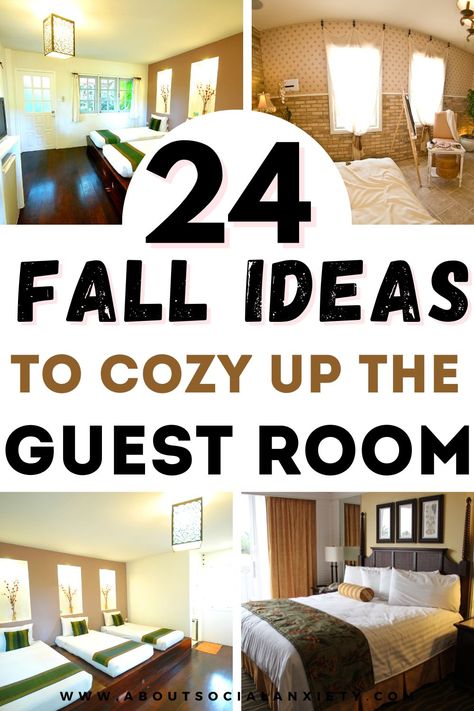 Looking for ideas to cozy up the guest bedroom for fall? This post shares 24 unique ideas that are sure to make your guests feel welcome. The ideas are fast and easy to implement for the fall season! Also sharing fall guest bedroom decor, fall guest bedroom  ideas, and cozy fall guest bedrooms. Guest Bedroom Decor Ideas, Guest Room Essentials, Cozy Guest Rooms, Small Guest Bedroom, Guest Bedroom Ideas, Guest Bedroom Decor, Rooms Ideas, Guest Room Decor, Casas Coloniales