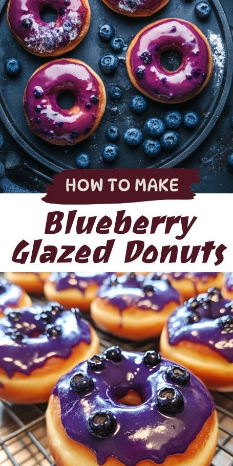 Blueberry-Glazed Donuts: Delight in Autumn's Flavorful Treat Indulge in the seasonal delight of Blueberry-Glazed Donuts! Fluffy and bursting with fresh blueberries, these baked treats are topped with a sweet and tangy glaze. Perfect for cozy mornings or brunch gatherings, they combine comfort and flavor in every bite. Try this simple recipe today! Homemade Donut Recipes, Mini Donuts Recipe, Mini Donut Recipes, Blueberry Cake Donuts, Blueberry Donuts, Homemade Donuts Recipe, Glazed Donuts, Food Business Ideas, Colorful Donuts