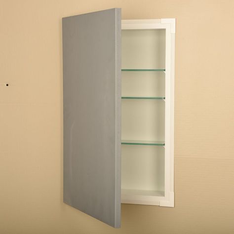 Timber Tree Cabinets Recessed Frameless 1 Door Medicine Cabinet with 3 Adjustable Shelves | Wayfair Wood Medicine Cabinet, Between The Studs, Wood Medicine Cabinets, Recessed Medicine Cabinet, Battery Operated Led Lights, Door Accent Cabinet, Cabinet Boxes, Plastic Trim, Wall Opening